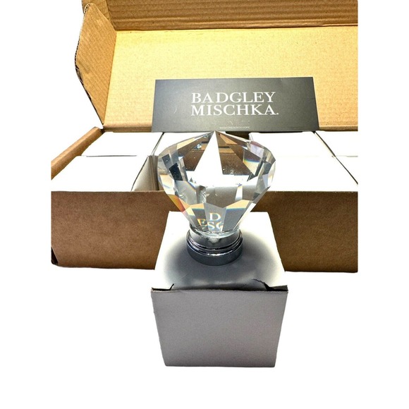 Badgley Mischka Round Crystal Drawer Knob Cabinet Door Pull Set of 8 - Picture 1 of 7